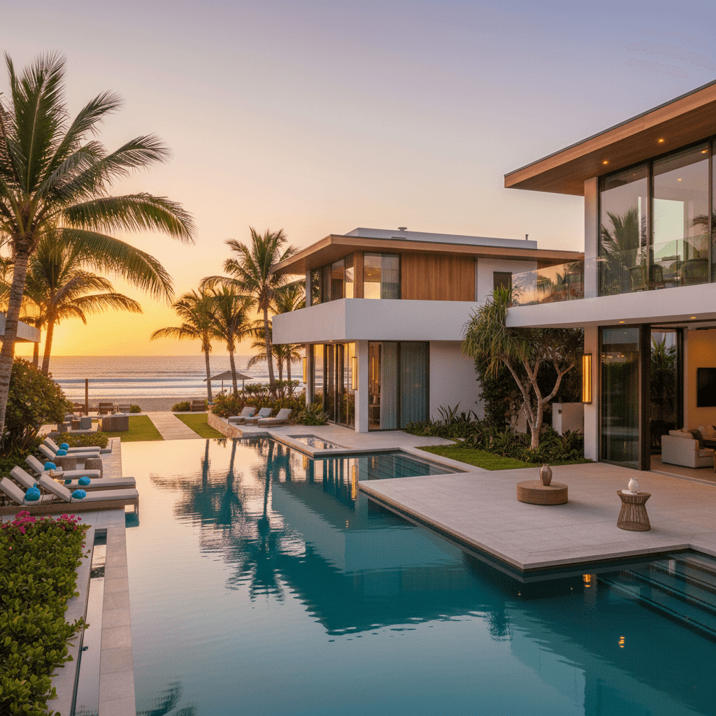 Resort and leisure accommodation with integrated access control for guests and facilities