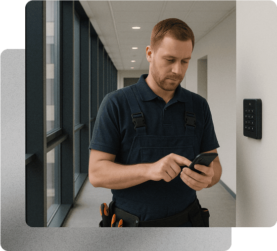 Business professionals collaborating in modern office meeting