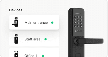 Devices interface showing access control locations and hardware