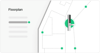 Floorplan interface showing building layout with access points