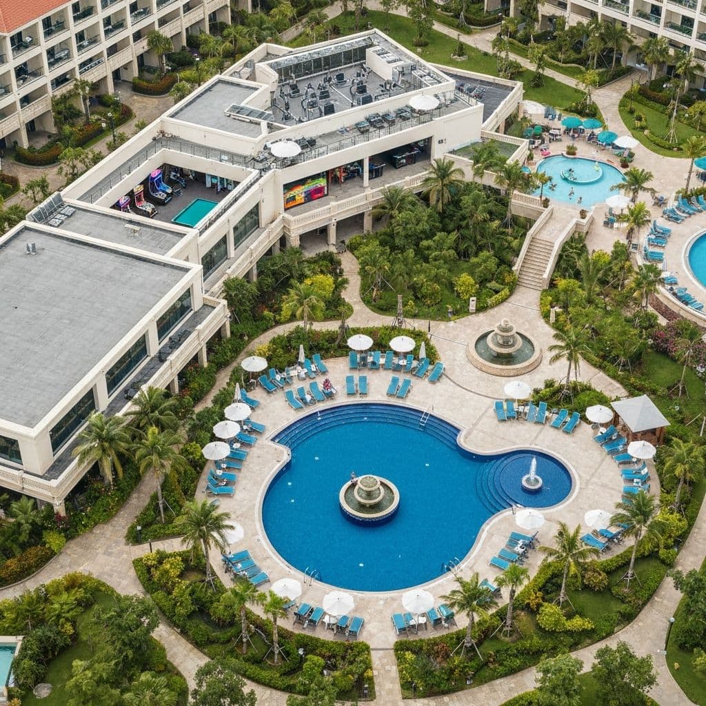 Leisure resort property with comprehensive access control and facility management