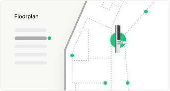 Floorplan interface showing building layout with access points